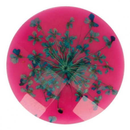 Knoop bloem maat 40 - 25.00mm Groen Roze 786