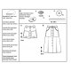 Burda 6252 Rokken van Katoen, dunne jeans, Viscose of ribcord