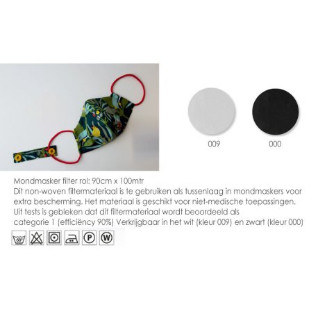 Mondmasker filter 90cm wit  025.AO103