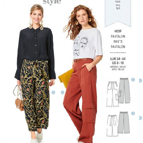 Burda 6250 Broeken van viscose, crepe of katoen