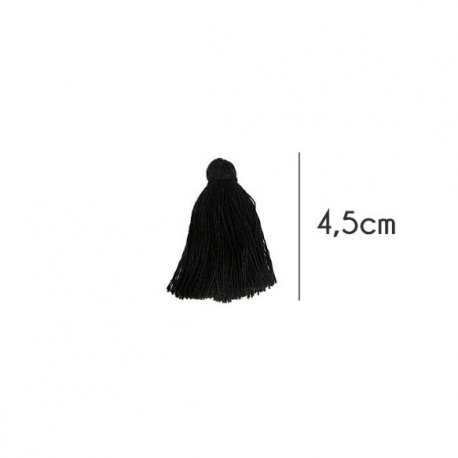 Kwastjes mat 4,5cm lang  79711 zwart