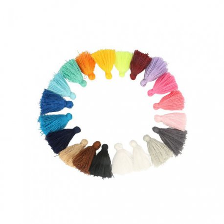 5st x 20 kleuren Kwastjes mat 4,5cm lang