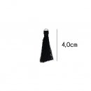 Kwastje glans met ring 4,0cm lang  79732 zwart 000