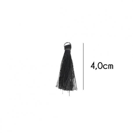 Kwastje glans met ring 4,0cm lang  79746 grijs 002
