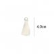 Kwastje glans met ring 4,0cm lang  79748 wit 009