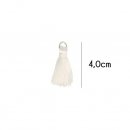 Kwastje glans met ring 4,0cm lang  79748 wit 009