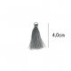 Kwastje glans met ring 4,0cm lang  79740 lichtgrijs 016