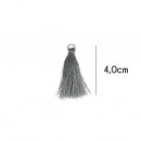 Kwastje glans met ring 4,0cm lang  79740 lichtgrijs 016