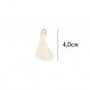 Kwastje glans met ring 4,0cm lang  79750 ecru 089