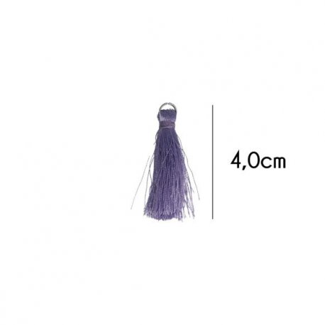Kwastje glans met ring 4,0cm lang  79743 paars 187