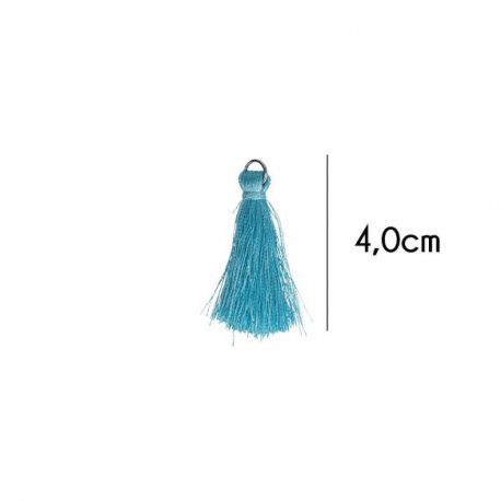 Kwastje glans met ring 4,0cm lang  79737 blauw 259