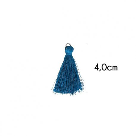 Kwastje glans met ring 4,0cm lang  79733 jeansblauw 298