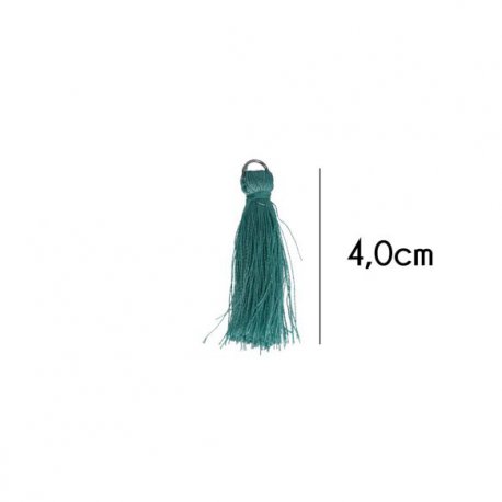 Kwastje glans met ring 4,0cm lang  79741 Turquoise 325