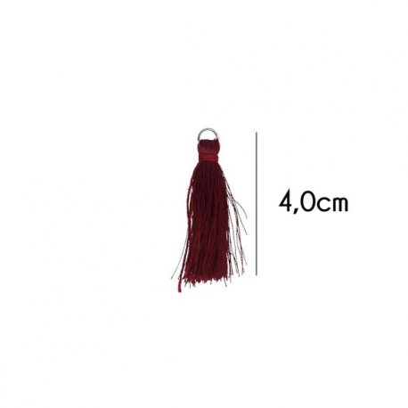 Kwastje glans met ring 4,0cm lang  79735 Bordeaux 750