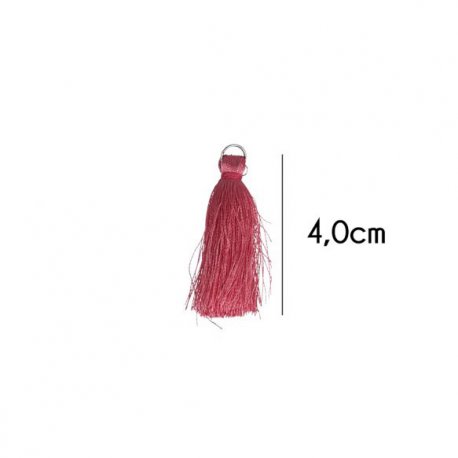 Kwastje glans met ring 4,0cm lang  79736 Roze 776