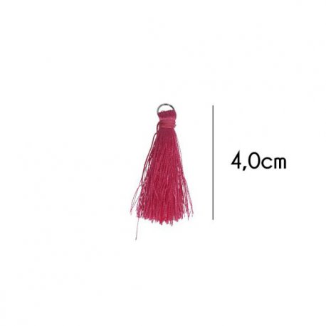 Kwastje glans met ring 4,0cm lang 79745 Roze 786