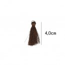 Kwastje glans met ring 4,0cm lang  79751 bruin 932