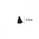 Kwastje glans met ring 2,0cm lang  79753 zwart 000