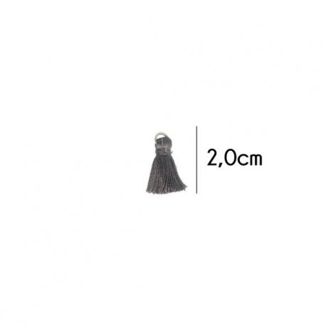 Kwastje glans met ring 2,0cm lang  79767 Donkergrijs 002