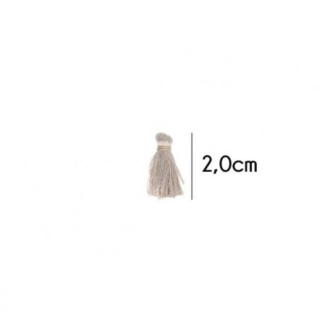 Kwastje glans met ring 2,0cm lang  79761 lichtgrijs 016