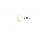 Kwastje glans met ring 2,0cm lang  79771 ecru 089