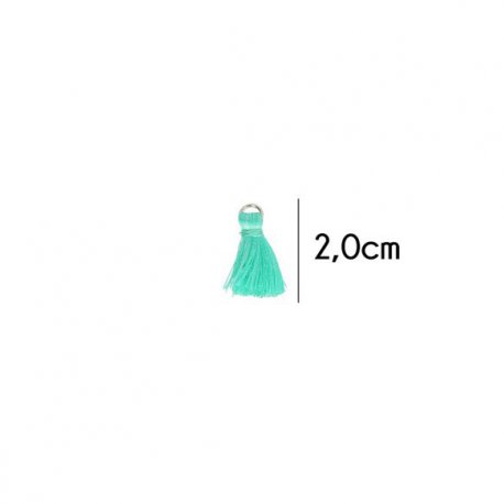 Kwastje glans met ring 2,0cm lang  79762 Turquoise 325