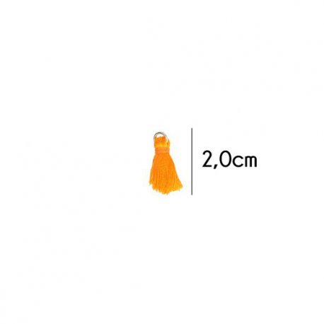 Kwastje glans met ring 2,0cm lang  79770 oranje 693