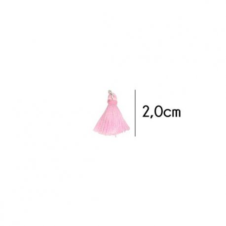Kwastje glans met ring 2,0cm lang  79759 lichtroze 749