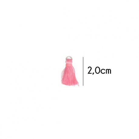 Kwastje glans met ring 2,0cm lang  79757 roze 776