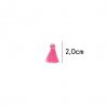 Kwastje glans met ring 2,0cm lang  79766 roze 786