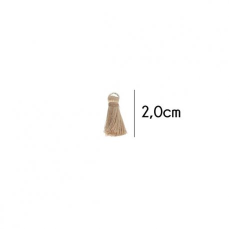 Kwastje glans met ring 2,0cm lang  79755 beige 886