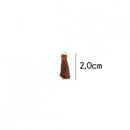 Kwastje glans met ring 2,0cm lang 79772 bruin 932