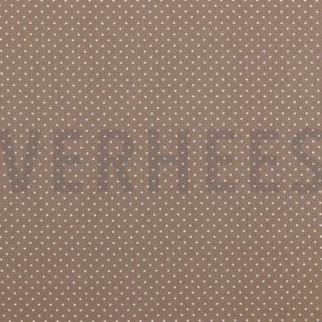 Poplin Katoen met kleine stipjes 04948 V Taupe 019