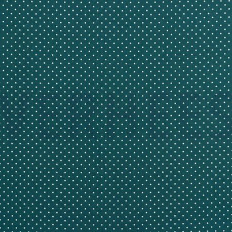 Poplin Katoen met kleine stipjes 04948 V Petrol 023