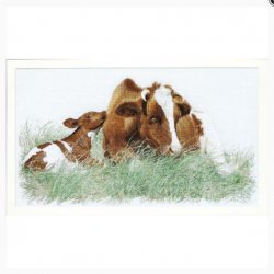 Bruine Koe met kalfje. Thea Gouverneur