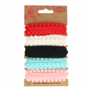 5x BAND 5x1mtr Balletjes 10mm Rood wit zwart