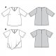 Burda 6307 Shirts van Katoen, Crepe Viscose of zijde maatje meer