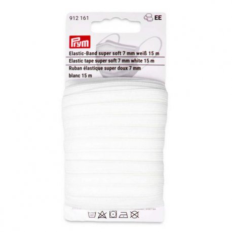 PRYM BAND ELASTIEK SUPER ZACHT 7MM WIT