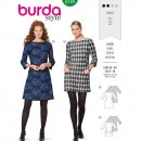 Burda 6149 Jurken van Wol, Jacquard of Stofmenging