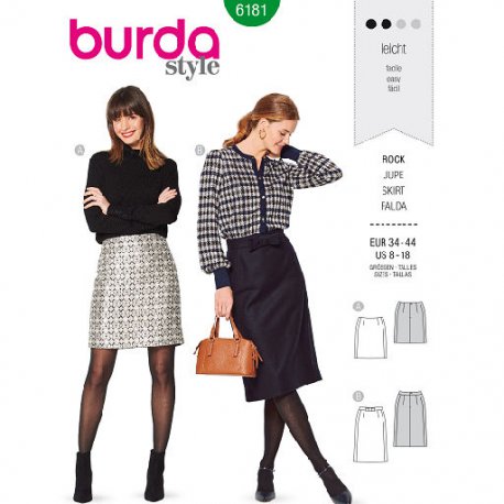 Burda 6181 Rokken van Wol, Katoen of Jacquard