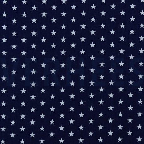 Poplin Kleine Sterretjes 04955 V blauw 002