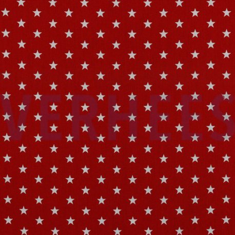 Poplin Kleine Sterretjes 04955 V Rood 004