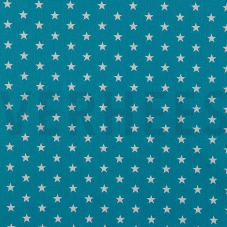 Poplin Kleine Sterretjes 04955 V Turquoise 009