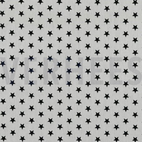 Poplin Kleine Sterretjes 04955 V Wit zwart 101