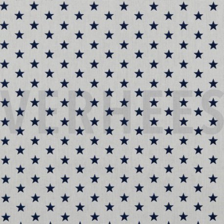 Poplin Kleine Sterretjes 04955 V Wit BLauw 102