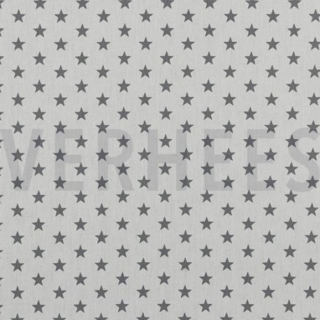 Poplin Kleine Sterretjes 04955 V wit  grijs 113