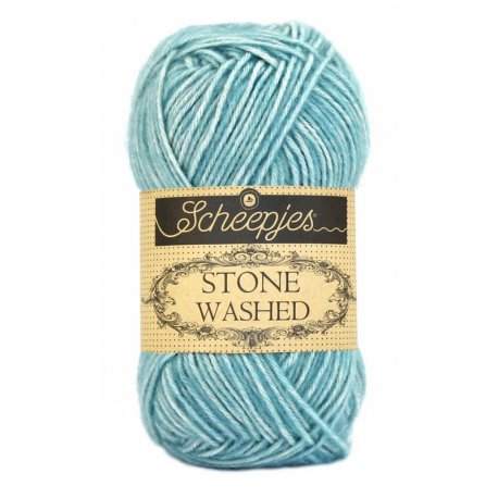Stone Washed. Pendikte 3-3,5 mm. Kleur 813. Amazonite. Scheepjeswol.