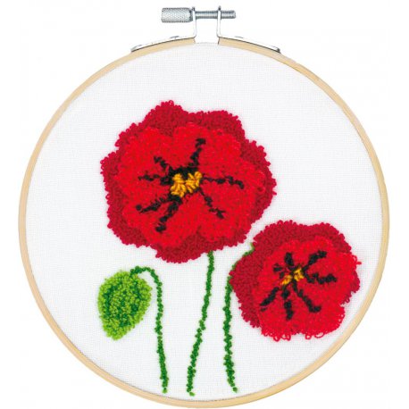 PUNCH NEEDLE POPPIES PN-0190805