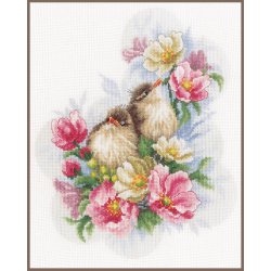 TELPAKKET KIT KLEINE VOGELTJES OP BLOEMENTAK PN-0185003