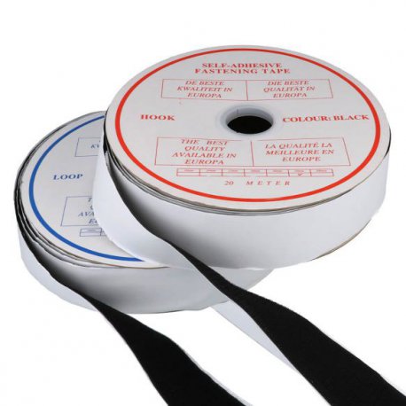 50mm HAAK EN LUS WIT OF ZWART KLITTENBAND PLAKBAAR